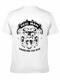 Real Man Handling the Risk Graphic Tee
