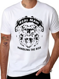 Real Man Handling the Risk Graphic Tee
