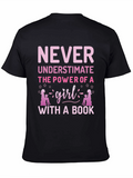 Never Underestimate Girl Book T-Shirt