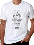 Balanced Diet Cupcake T-Shirt Humorous Tee