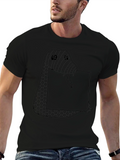 Snakes & Squares Graphic Tee - Edgy Black T-Shirt