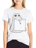 Snakes & Squares Graphic Tee - Edgy Black T-Shirt