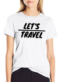 Lets Travel Black T-Shirt - Adventure Awaits!