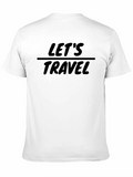 Lets Travel Black T-Shirt - Adventure Awaits!