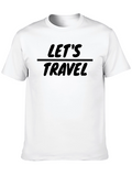 Lets Travel Black T-Shirt - Adventure Awaits!