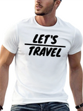 Lets Travel Black T-Shirt - Adventure Awaits!
