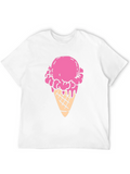 Ice Cream Cone Graphic Tee - Black