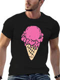 Ice Cream Cone Graphic Tee - Black