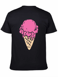 Ice Cream Cone Graphic Tee - Black