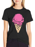 Ice Cream Cone Graphic Tee - Black