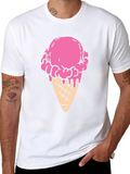 Ice Cream Cone Graphic Tee - Black