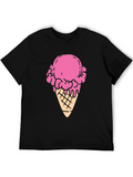 Ice Cream Cone Graphic Tee - Black