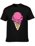 Ice Cream Cone Graphic Tee - Black