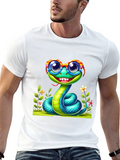 Snake with Glasses Graphic Tee