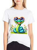 Snake with Glasses Graphic Tee