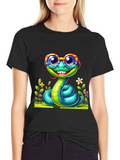 Snake with Glasses Graphic Tee