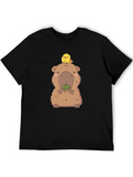 Cute Capybara & Chick T-Shirt - Unisex Cotton Tee