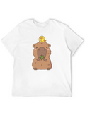 Cute Capybara & Chick T-Shirt - Unisex Cotton Tee
