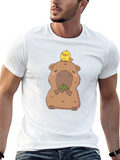 Cute Capybara & Chick T-Shirt - Unisex Cotton Tee