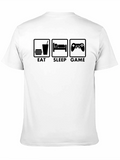Eat Sleep Game Graphic Black T-Shirt