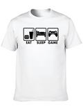 Eat Sleep Game Graphic Black T-Shirt