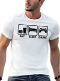 Eat Sleep Game Graphic Black T-Shirt