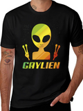 Gaylien T-Shirt - Rainbow Alien Peace Sign