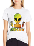 Gaylien T-Shirt - Rainbow Alien Peace Sign