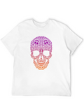 Ornamental Skull Graphic Tee - Black Cotton T-Shirt