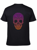 Ornamental Skull Graphic Tee - Black Cotton T-Shirt