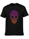 Ornamental Skull Graphic Tee - Black Cotton T-Shirt