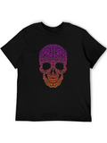 Ornamental Skull Graphic Tee - Black Cotton T-Shirt
