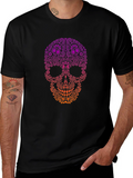 Ornamental Skull Graphic Tee - Black Cotton T-Shirt