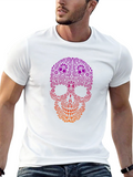 Ornamental Skull Graphic Tee - Black Cotton T-Shirt