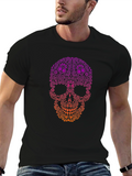 Ornamental Skull Graphic Tee - Black Cotton T-Shirt