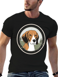 Beagle Dog Graphic Tee - Mens Black T-Shirt