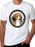 Beagle Dog Graphic Tee - Mens Black T-Shirt