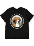 Beagle Dog Graphic Tee - Mens Black T-Shirt