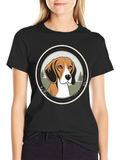Beagle Dog Graphic Tee - Mens Black T-Shirt