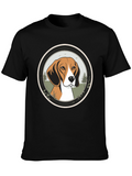Beagle Dog Graphic Tee - Mens Black T-Shirt