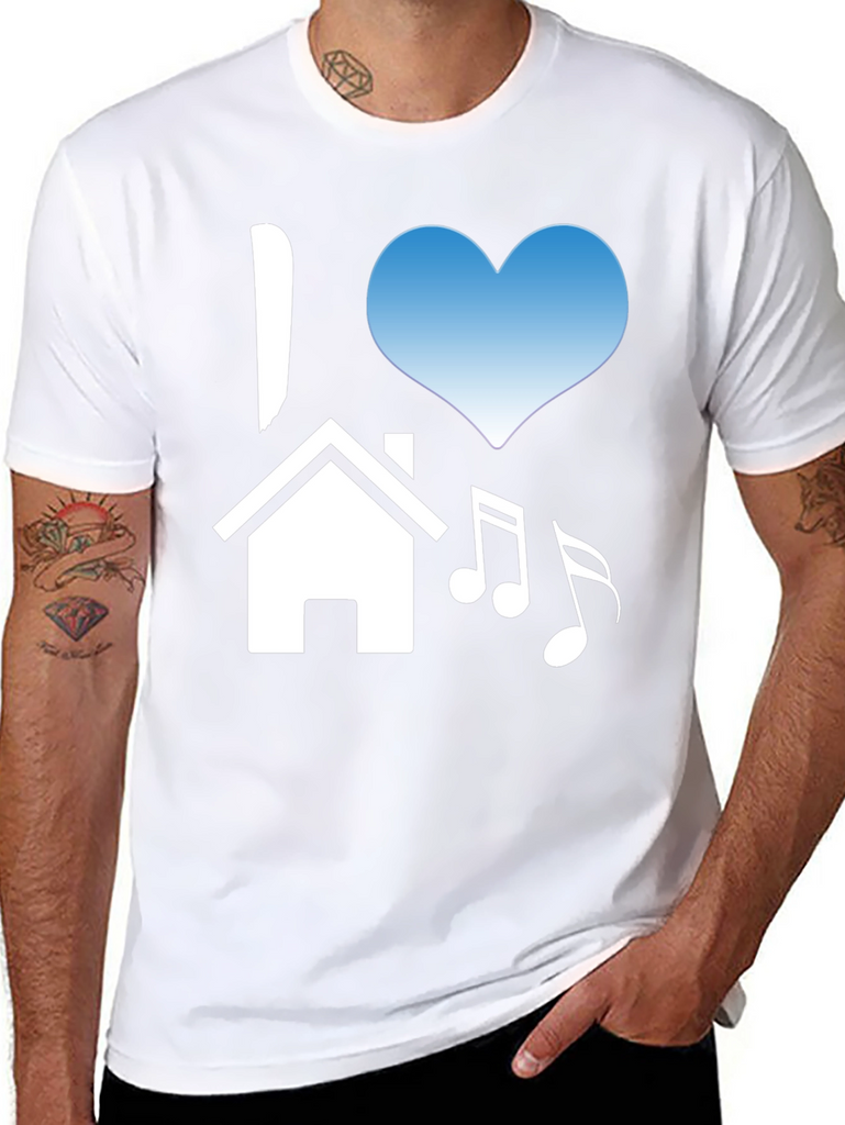 I Love House Music Black T-Shirt