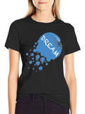 Dream Graphic Print Black T-Shirt