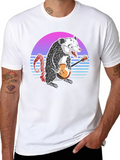 Retro Opossum Banjo Player T-Shirt
