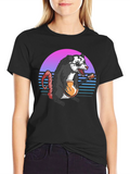 Retro Opossum Banjo Player T-Shirt