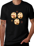 Cookie Cartoon Black T-Shirt