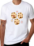 Cookie Cartoon Black T-Shirt