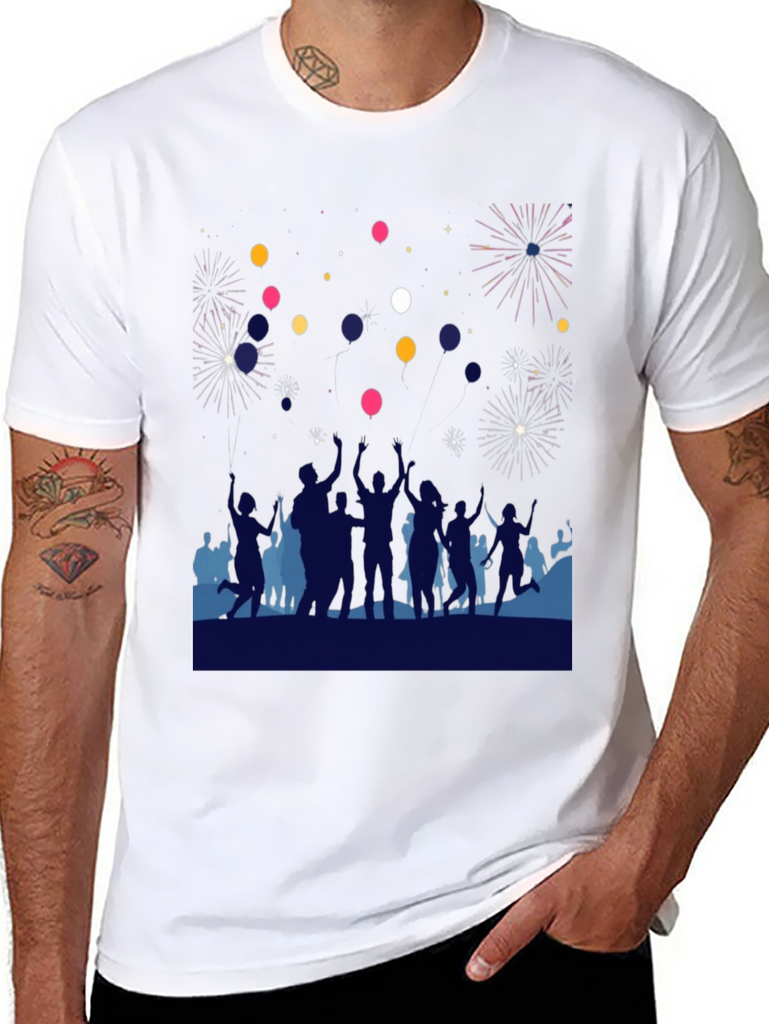 Celebration T-Shirt - Fireworks & Balloons