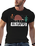 Be Happy Armadillo Graphic Tee - Black