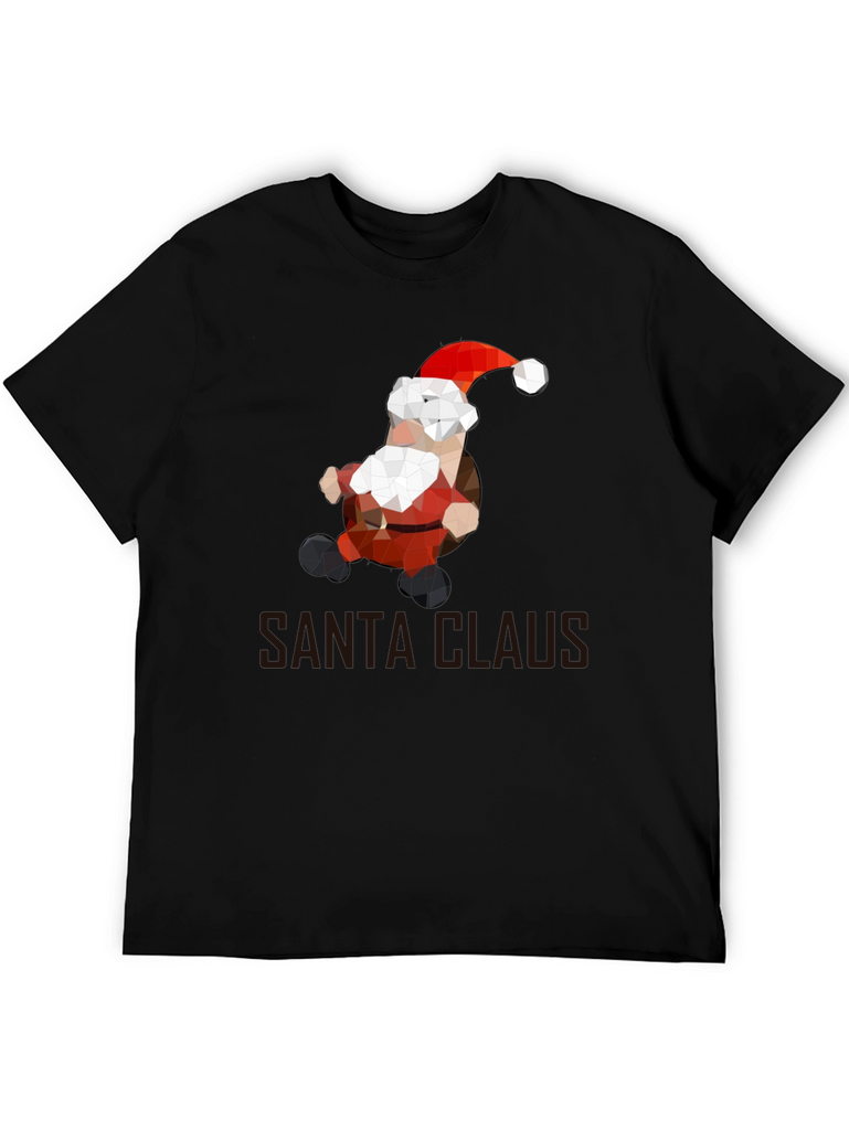 Geometric Santa T-Shirt - Holiday Cheer