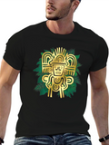 Aztec Gold Graphic Black T-Shirt